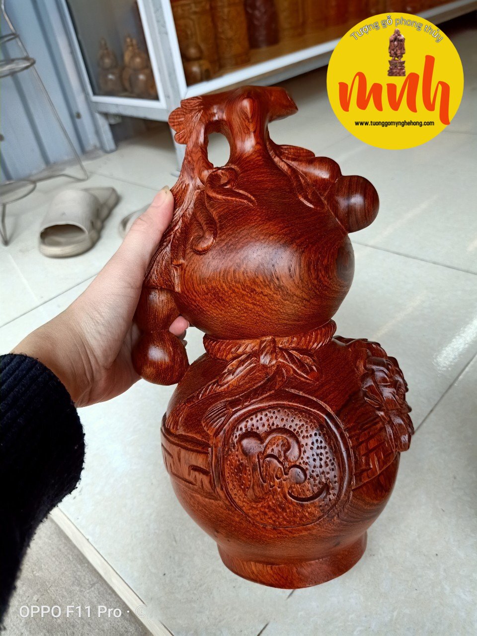 Cặp Hồ Lô Tài Lộc Gỗ Hương Đá